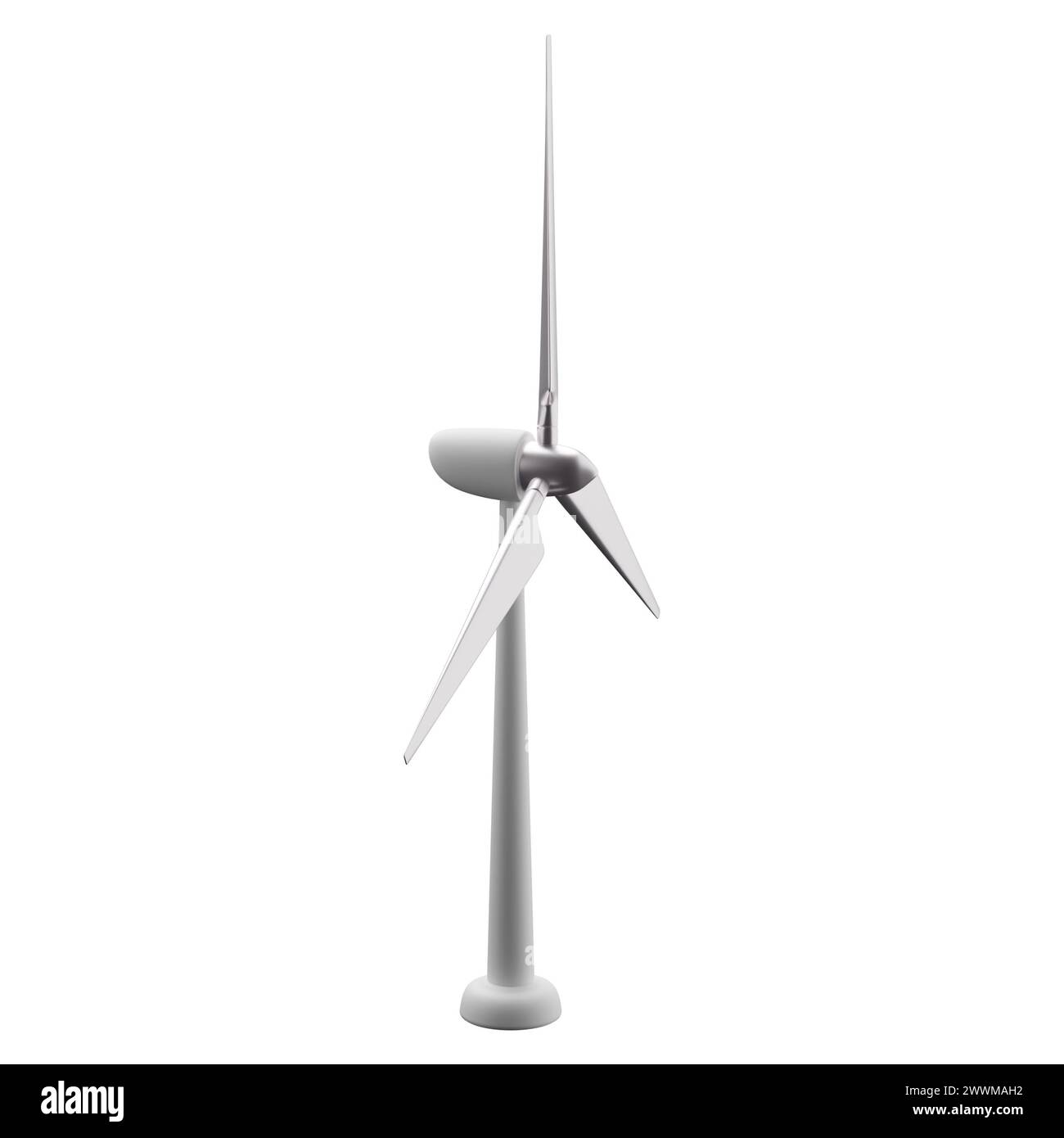 Le rendu 3D moderne du moulin à vent sur fond blanc ont un chemin de travail. Banque D'Images