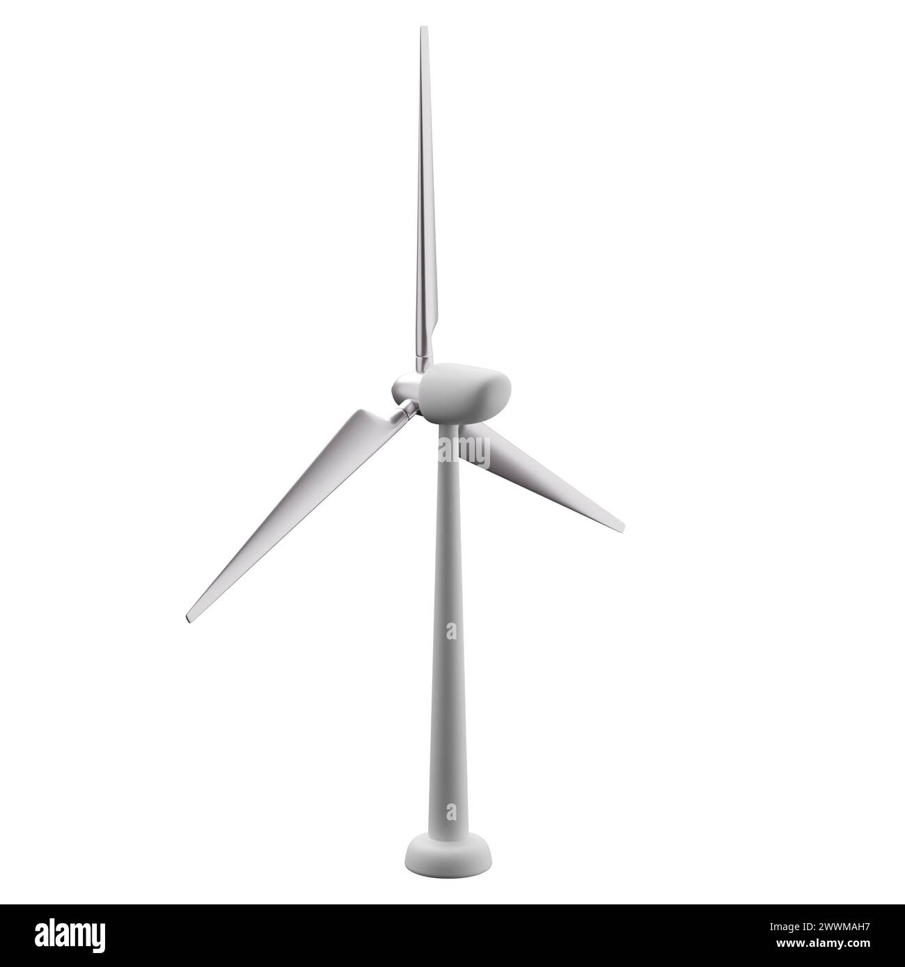 Le rendu 3D moderne du moulin à vent sur fond blanc ont un chemin de travail. Banque D'Images