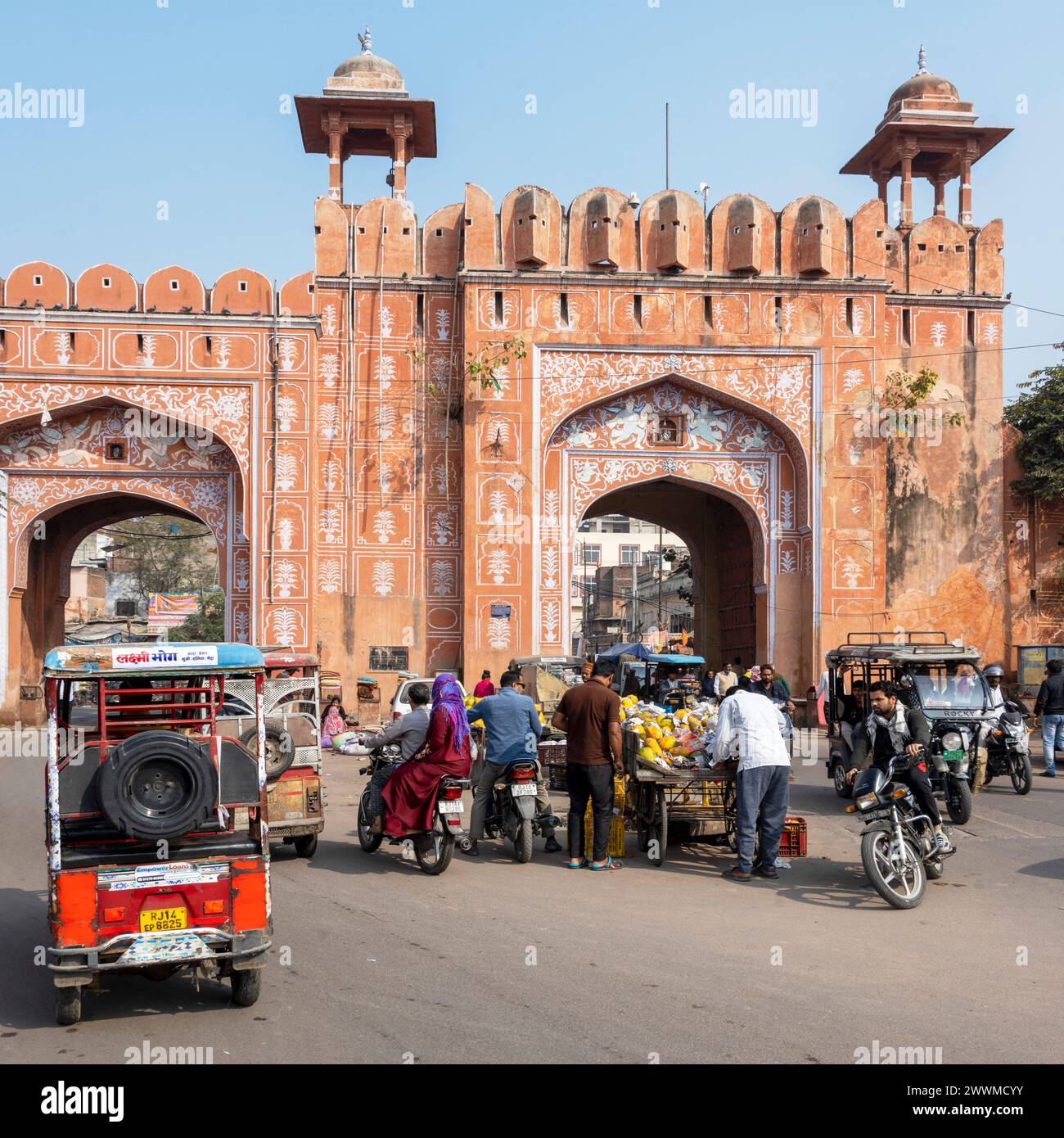 Indien, Jaipur, Ghat Gate Banque D'Images