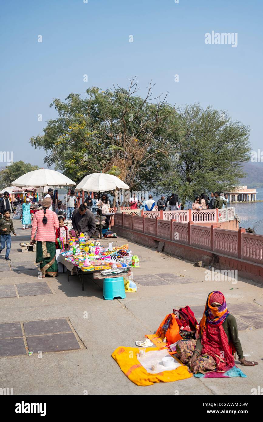 Indien, Jaipur, terrasse beim Jal Mahal Banque D'Images