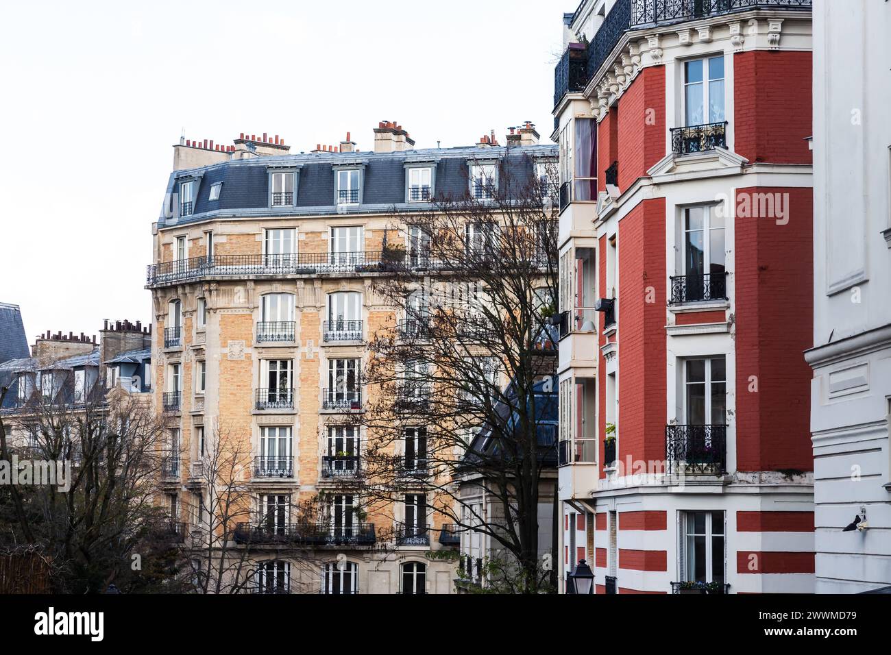 5 décembre 2023- appartements à Montmartre, Paris, France. Banque D'Images