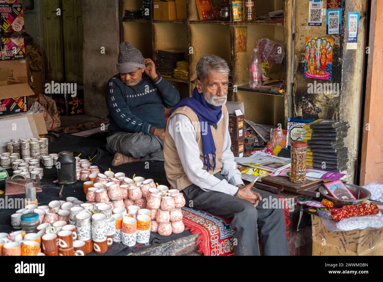 Indien, Jaipur, Chanpur Bazar Road, Geschäft Banque D'Images