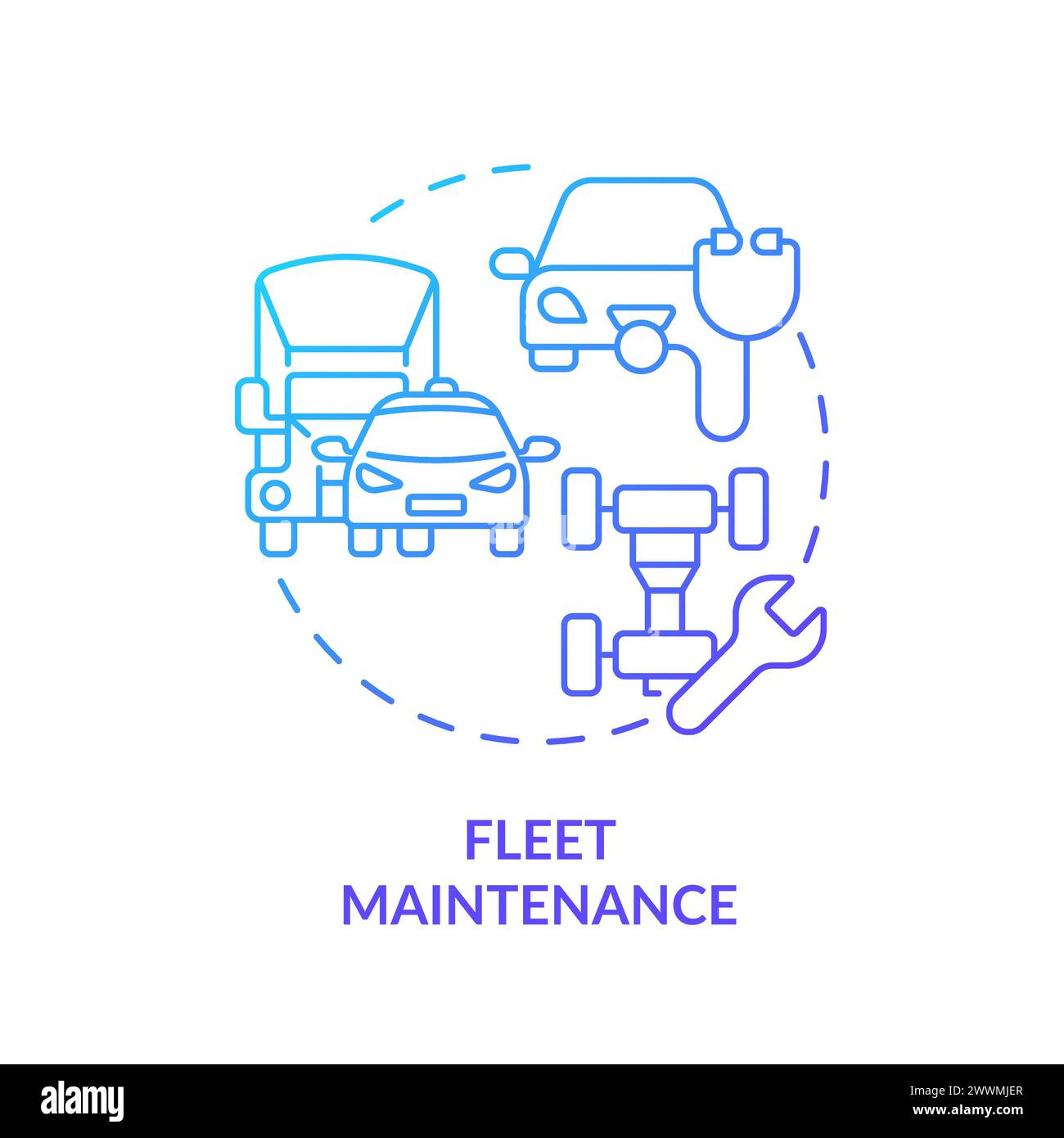 Icône de concept de gradient bleu d'entretien de flotte Illustration de Vecteur