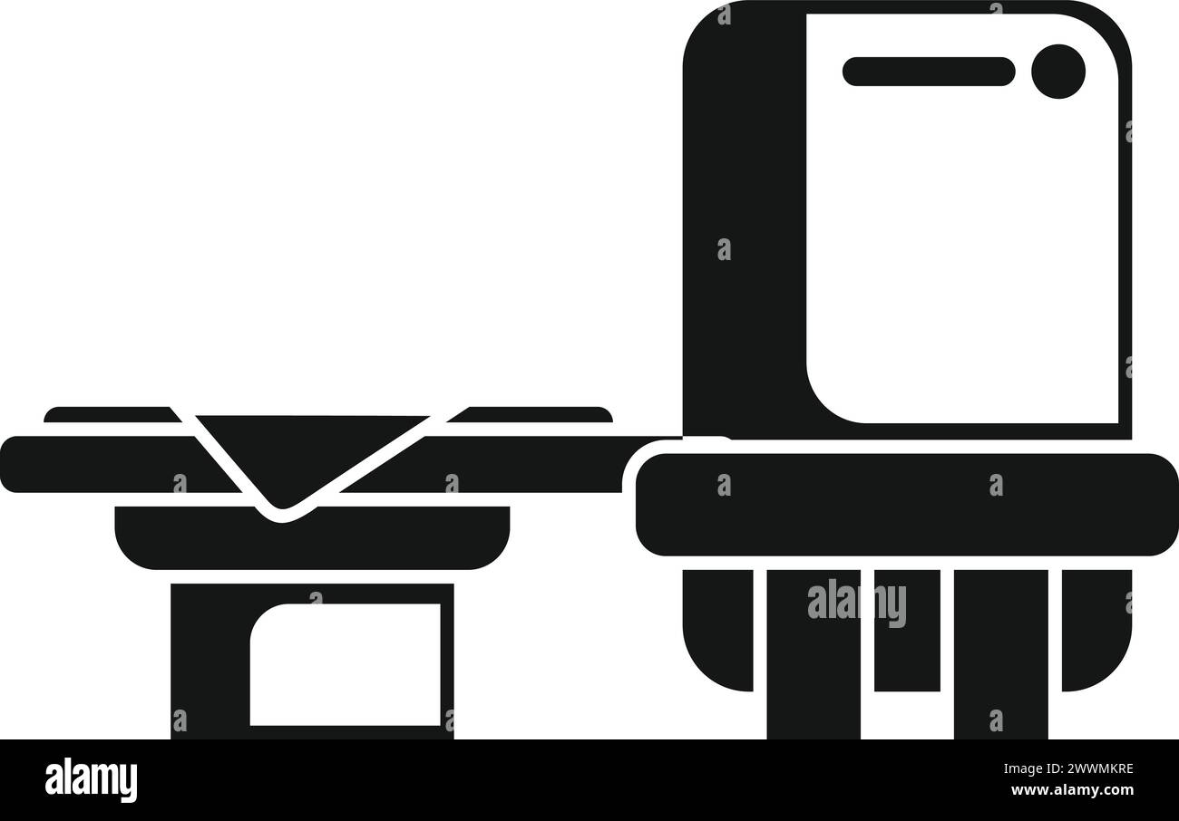 Icône du dispositif de diagnostic du moniteur vecteur simple. Scanner médical aux rayons X. Clinique informatique Illustration de Vecteur