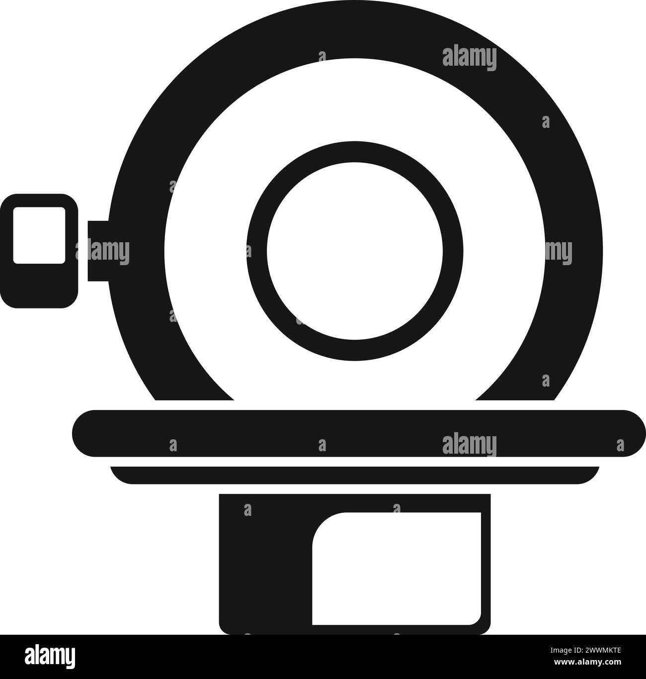 Vecteur simple d'icône d'irm calculée. Patient soignant. Traitement calculé Illustration de Vecteur