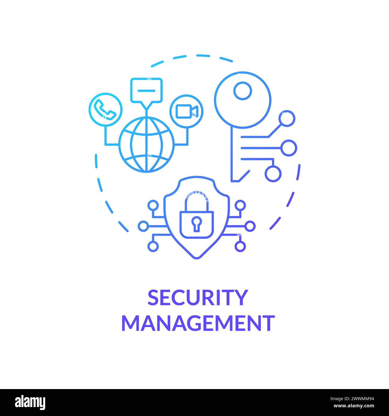 Icône de concept de dégradé bleu de gestion de la sécurité Illustration de Vecteur