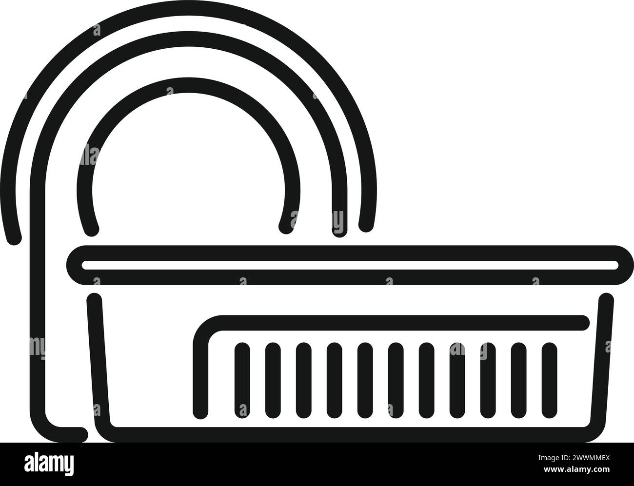 Vecteur de contour d'icône de dispositif irm d'examen. Médecine calculée. Radiologie des examens de soins Illustration de Vecteur