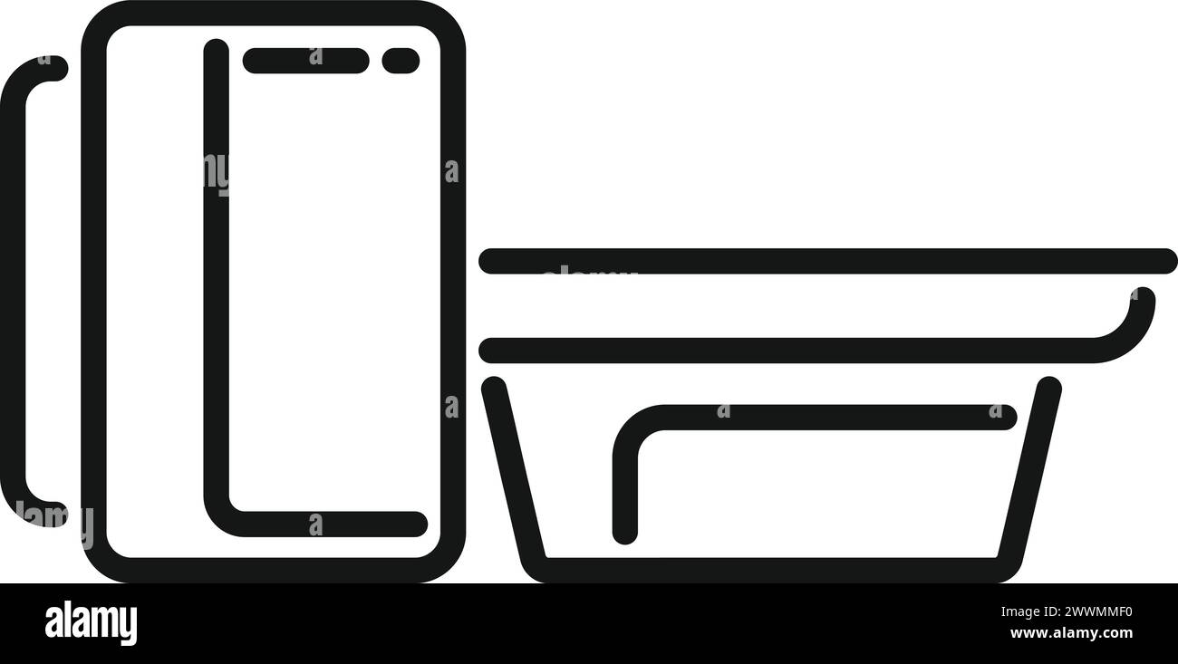 Vecteur de contour d'icône de dispositif médical d'acquisition. Appareil pour scanner IRM. Médecine de la santé Illustration de Vecteur