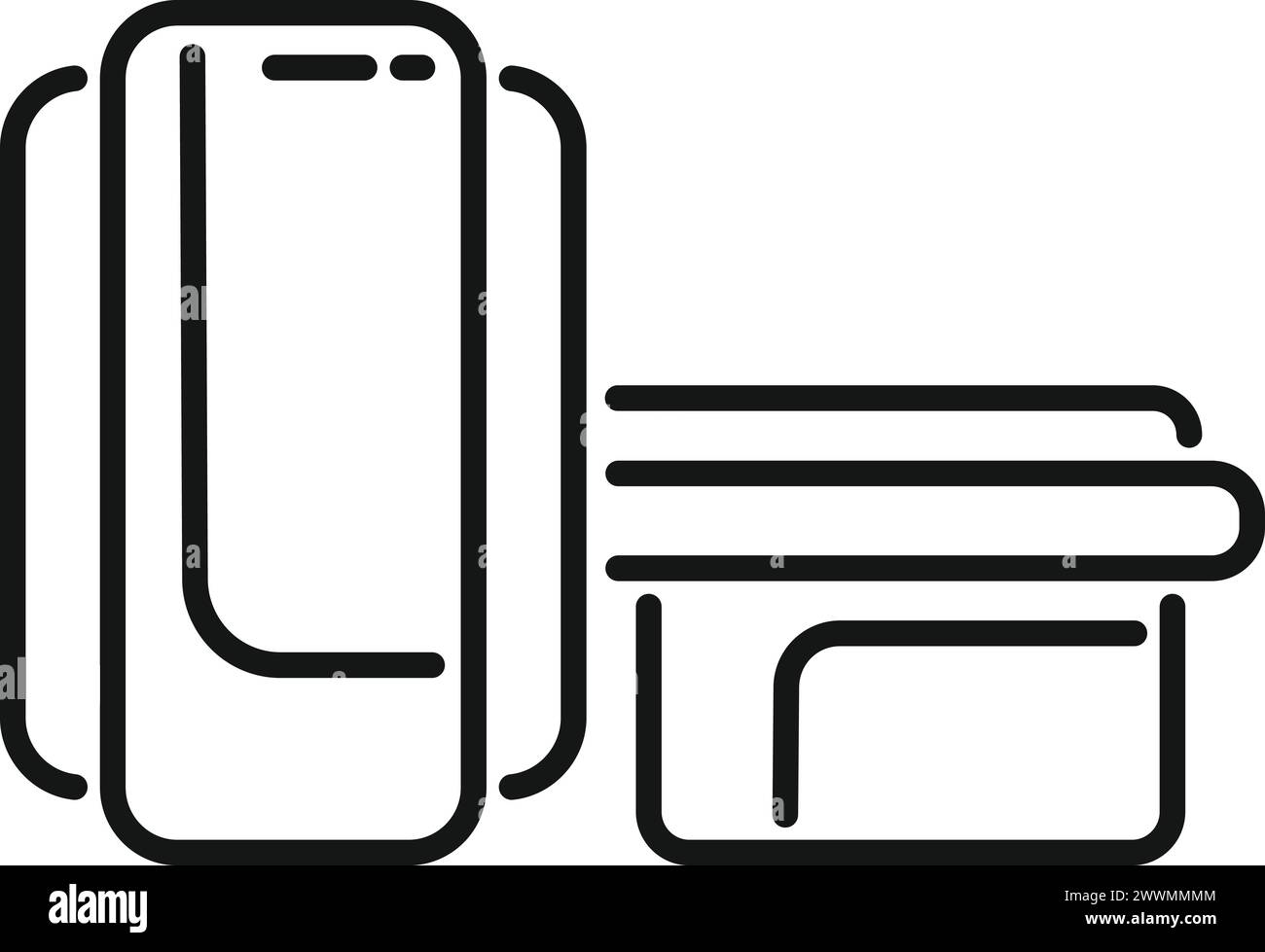 Vecteur de contour d'icône d'équipement IRM. Appareil cérébral. Discipline hospitalière Illustration de Vecteur