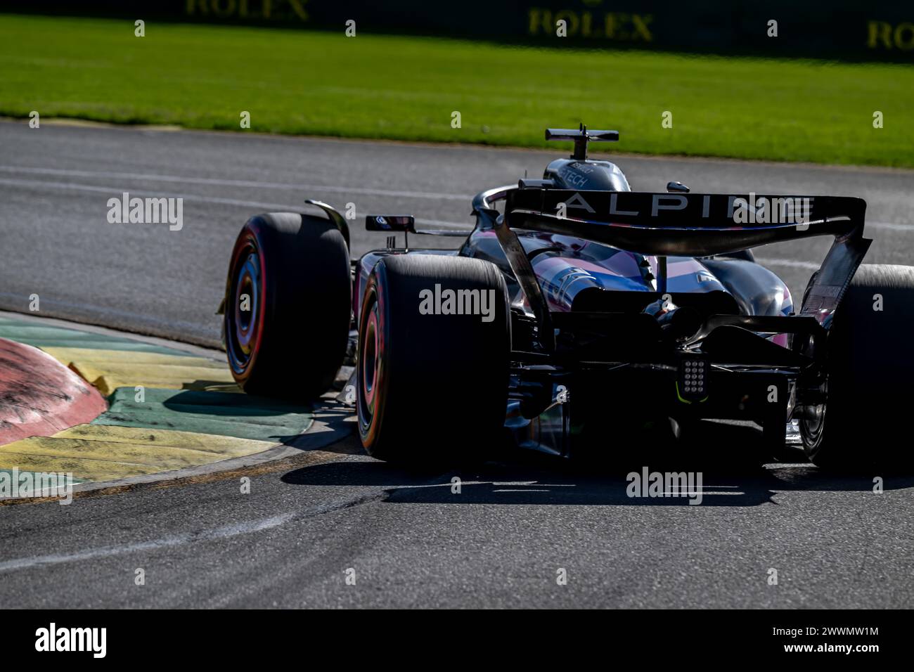 AUSTRALIE ALBERT PARK CIRCUIT, AUSTRALIE - 23 MARS : Esteban Ocon, Alpine A523 pendant le Grand Prix d'Australie à Australia Albert Park circuit le samedi 23 mars 2024 à Melbourne, Australie. (Photo de Michael Potts/BSR Agency) crédit : BSR Agency/Alamy Live News Banque D'Images