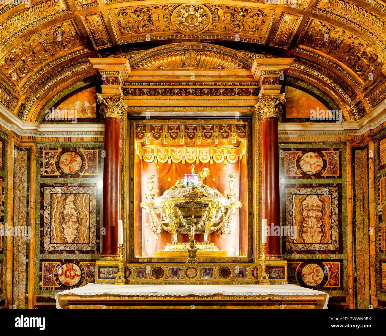 Reliquaire de la Sainte crèche dans la basilique de Santa Maria Maggiore, Rome, Italie Banque D'Images