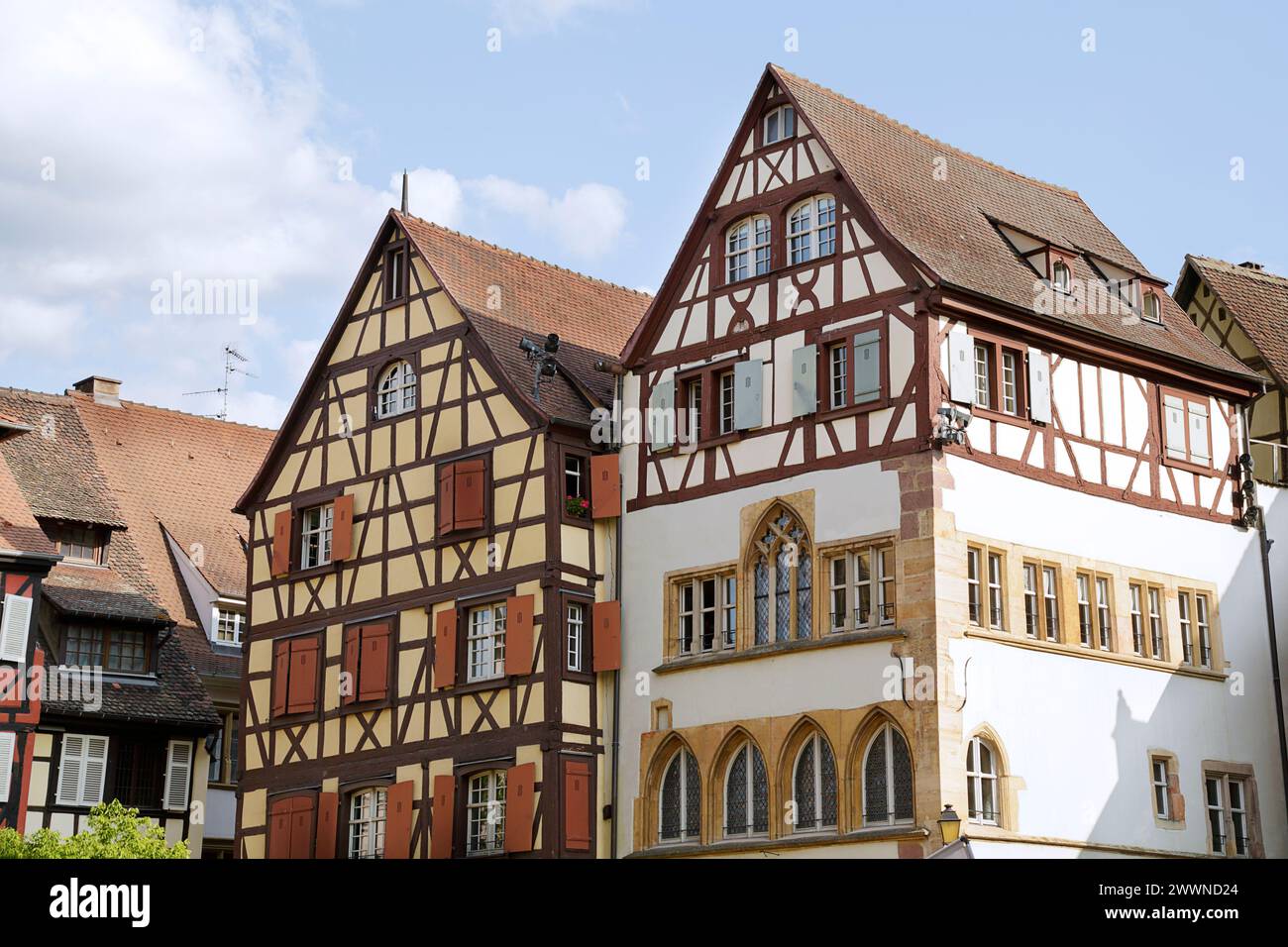 Maisons traditionnelles à colombages situées à Colmar, France Banque D'Images