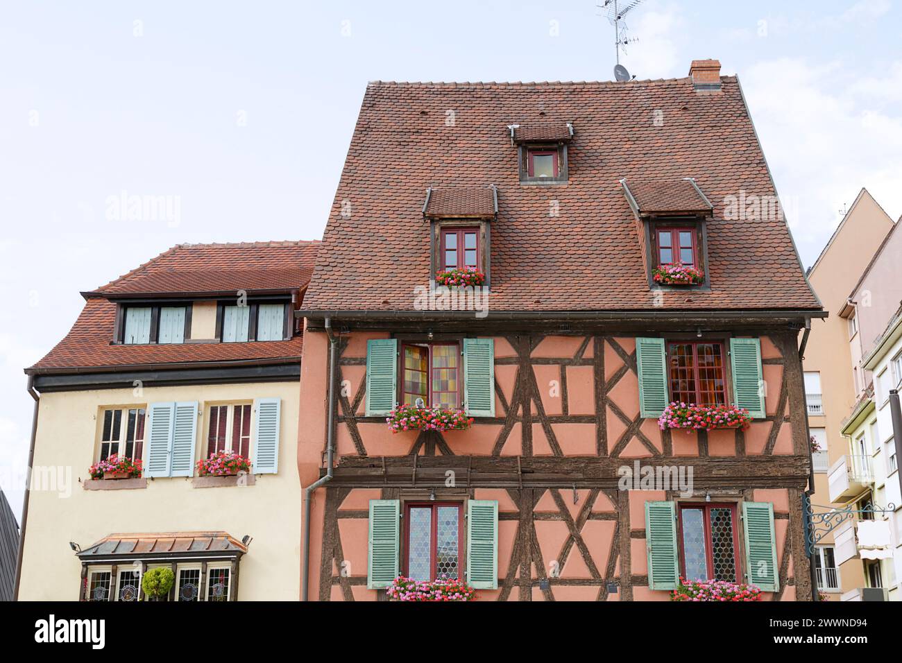 Maisons traditionnelles à colombages situées à Colmar, France Banque D'Images