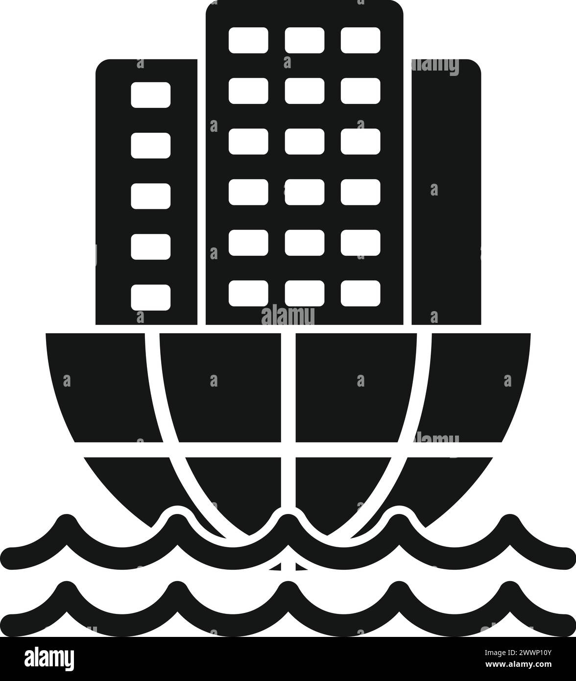 Icône du changement climatique mondial vecteur simple. Cycle de douze mille ans. ECO Ocean PROBLEME Illustration de Vecteur