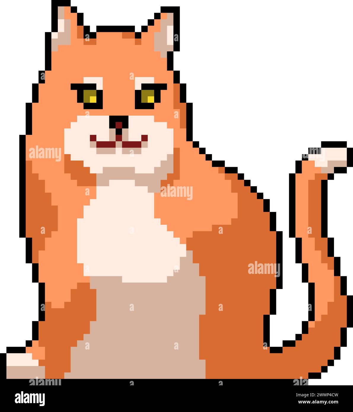 pixel art de fond isolé de fusion liquide de chat Illustration de Vecteur