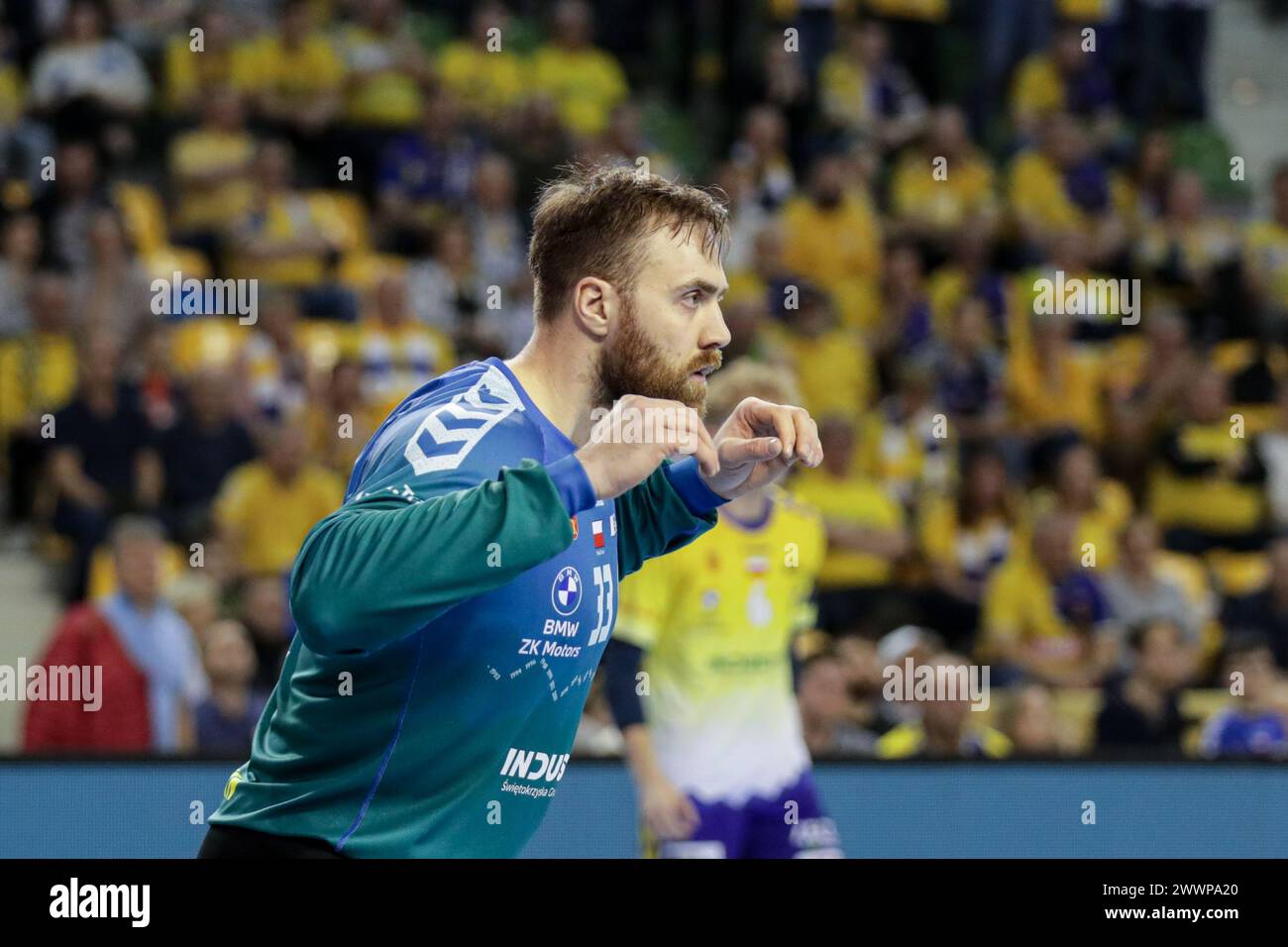 Kielece, Pologne. 29 février 2024. Andreas Wolff de Industria Kielce vu lors du match de Ligue des champions de l'EHF entre Industria Kielce et Kolstad Handball à Hala Legionów à Kielce. Scores finaux ; Industria Kielce 31 : 23 Kolstad Handball. Crédit : SOPA images Limited/Alamy Live News Banque D'Images