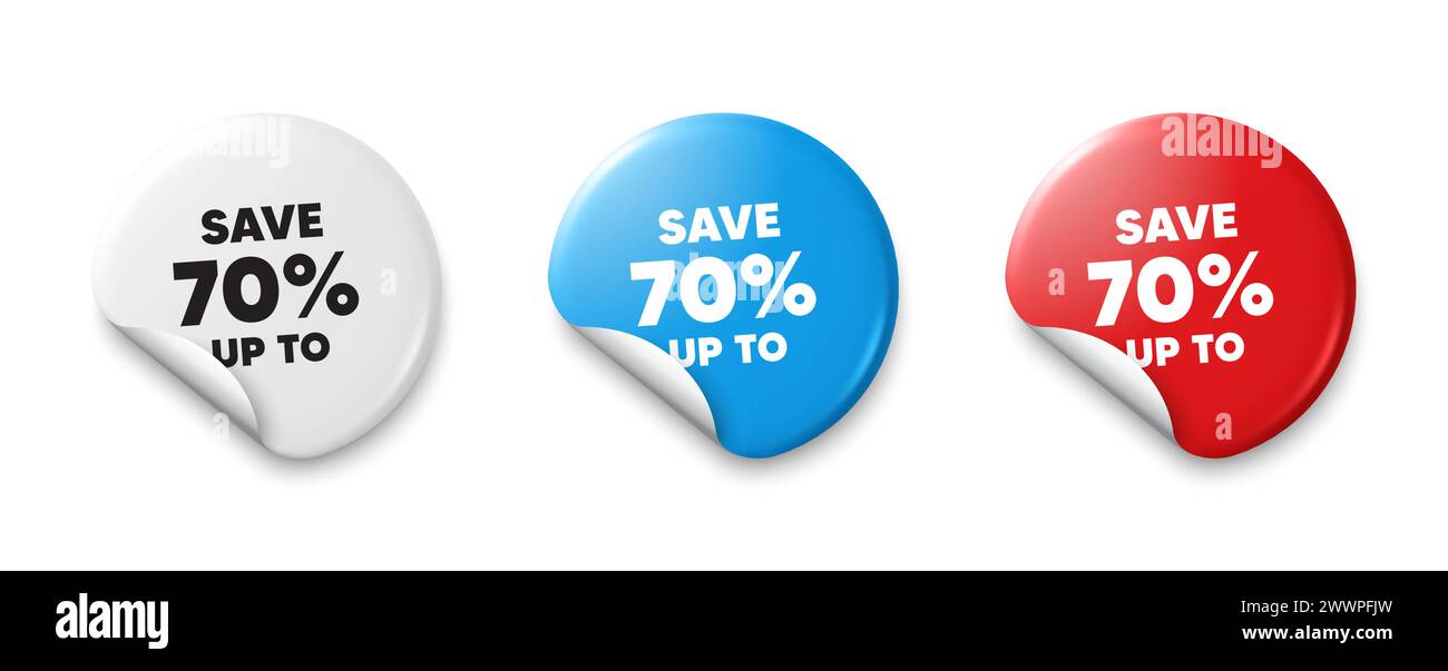 Économisez jusqu'à 70 %. Affiche de prix de l'offre de réduction. Étiquettes de prix. Vecteur Illustration de Vecteur
