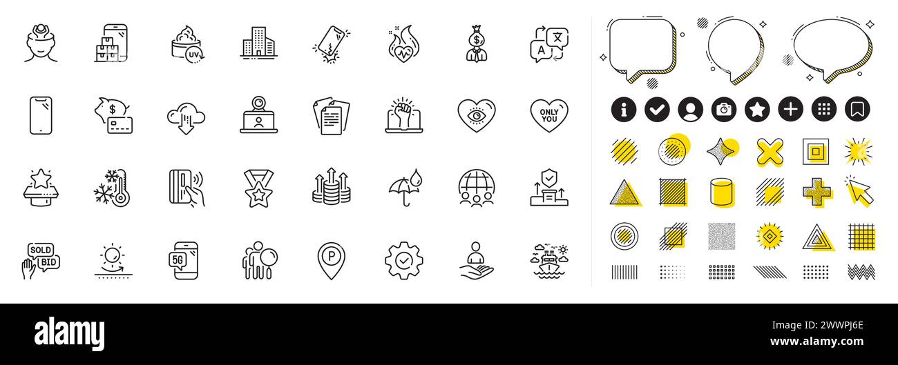 Ensemble d'icônes de ligne d'agence parking, Manager et Security pour l'application Web. Vecteur d'icône de pictogramme Illustration de Vecteur