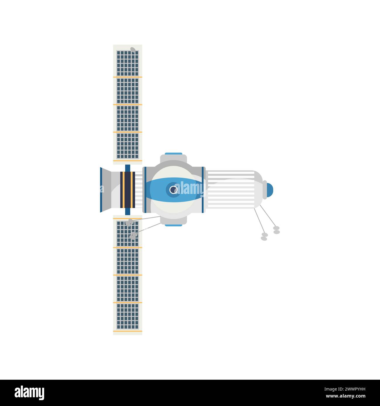 Satellite en orbite spatiale pour la communication GPS et l'illustration vectorielle de surveillance Illustration de Vecteur