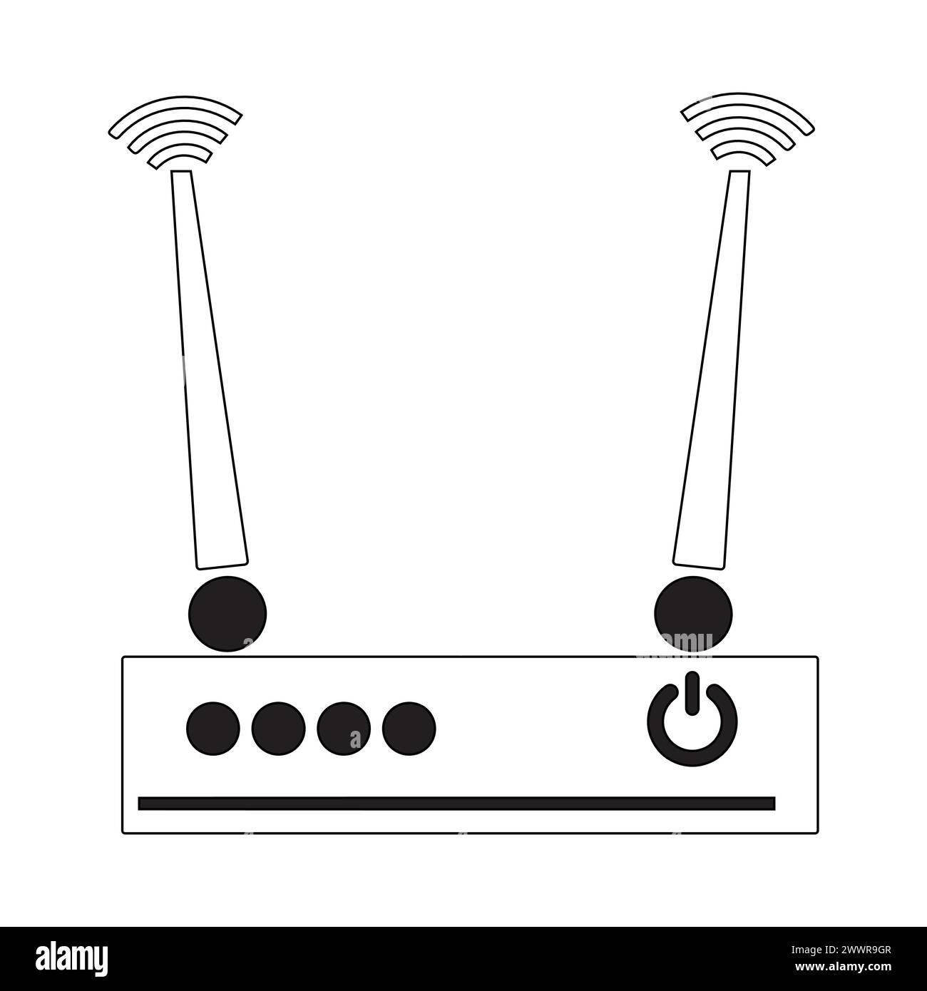 Collection d'images vectorielles représentant des symboles et des icônes liés à la connectivité Wi-Fi sans fil, y compris des symboles de signal WiFi et un Internet Illustration de Vecteur