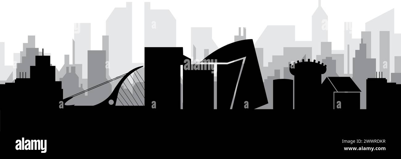 Panorama urbain de DUBLIN, IRLANDE Illustration de Vecteur