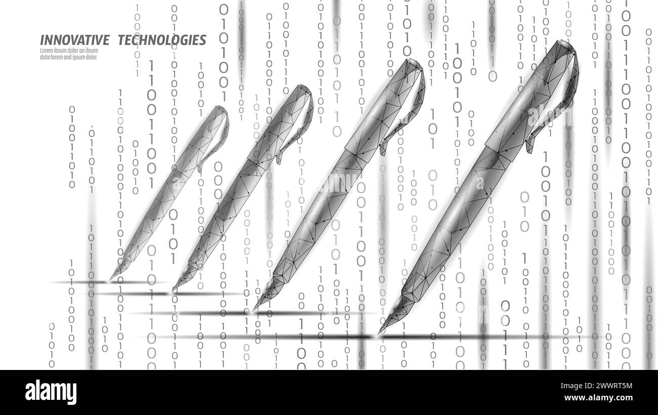 Concept d'écriture de signature numérique tridimensionnelle. Un homme d'affaires qui s'est mis à ouvrir une session sur le terminal à écran tactile de la tablette. Stylo numérique en ligne de sécurité des données Internet dessin Illustration de Vecteur