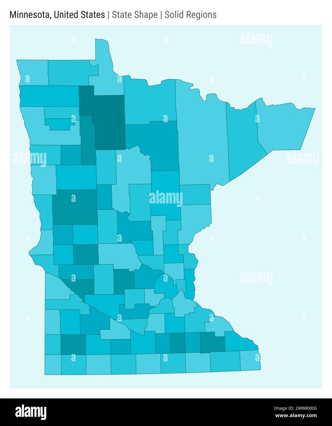 Minnesota, États-Unis. Carte vectorielle simple. Forme d'état. Style régions solides. Frontière du Minnesota. Illustration vectorielle. Illustration de Vecteur