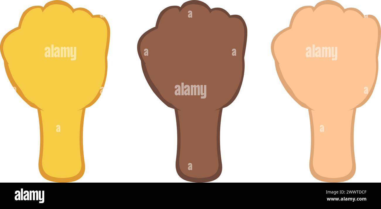 les bras de vecteur les mains fermées poings Illustration de Vecteur