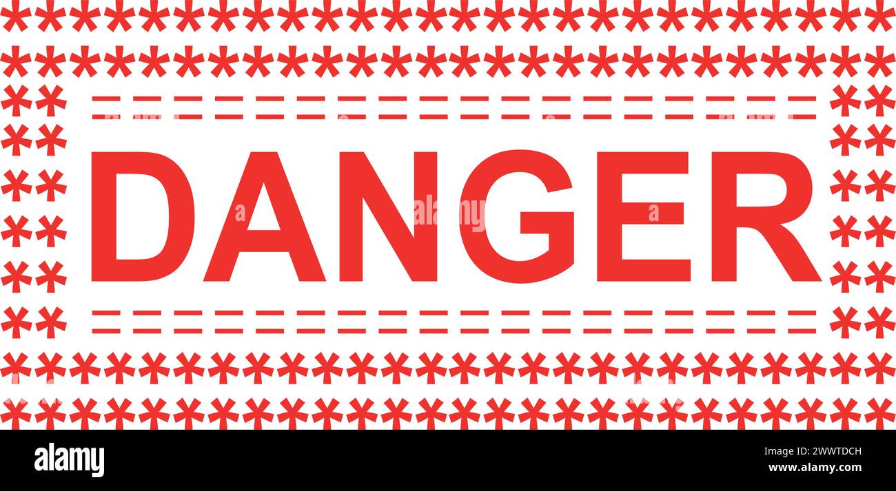 texte de danger de bannière vectorielle Illustration de Vecteur