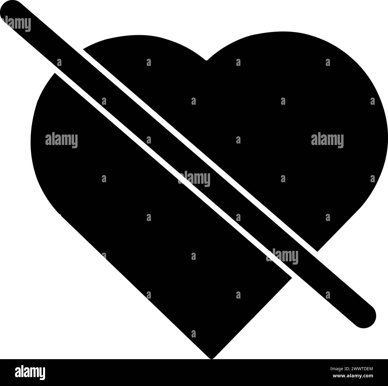 vecteur icône noire coeur verrouillé Illustration de Vecteur