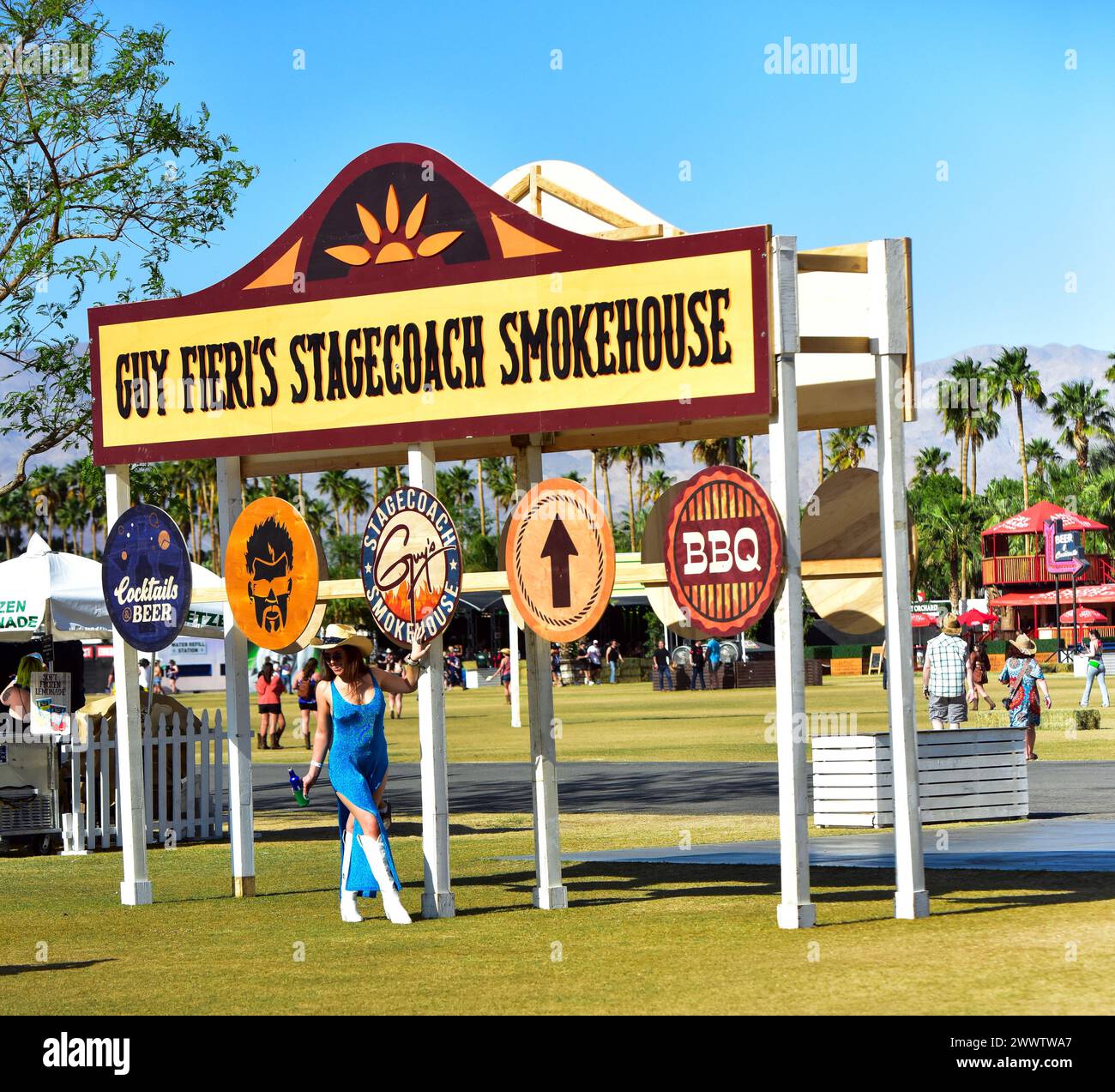 Guy Fieris Stagecoach Smokehouse au Stagecoach Festival 2023 à indio, Californie. Banque D'Images