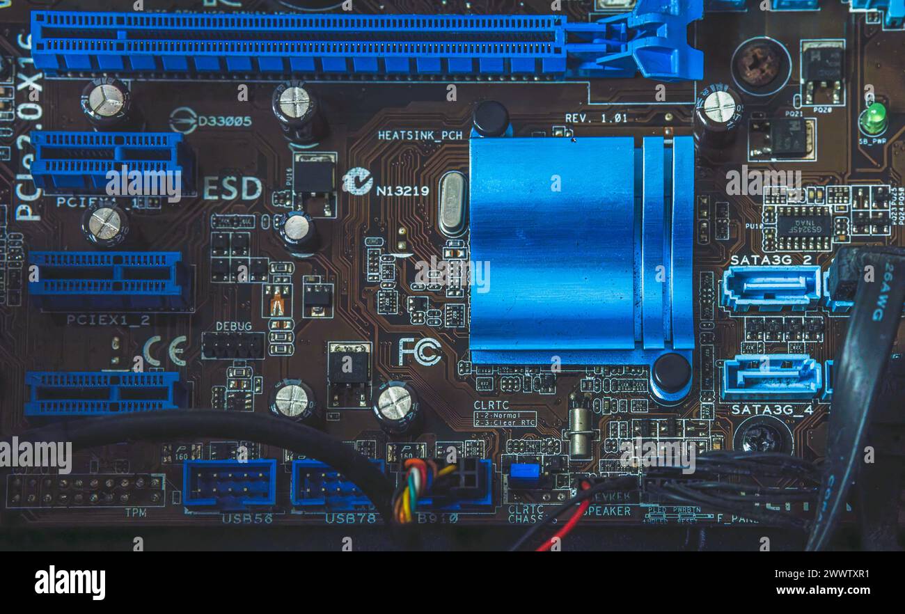 Cette image peut être utilisée pour illustrer les composants d'un ordinateur, la réparation d'un PC ou la construction d'un ordinateur. Banque D'Images