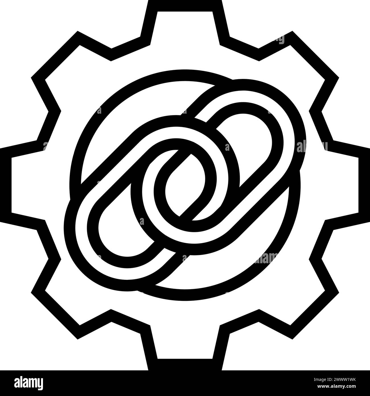 illustration vectorielle d'icône de ligne seo de construction de lien Illustration de Vecteur