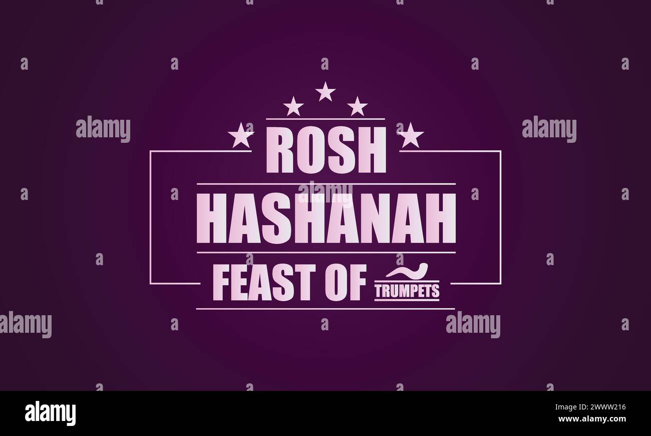 Célébrez Rosh Hashanah avec un design d'illustration de texte Illustration de Vecteur