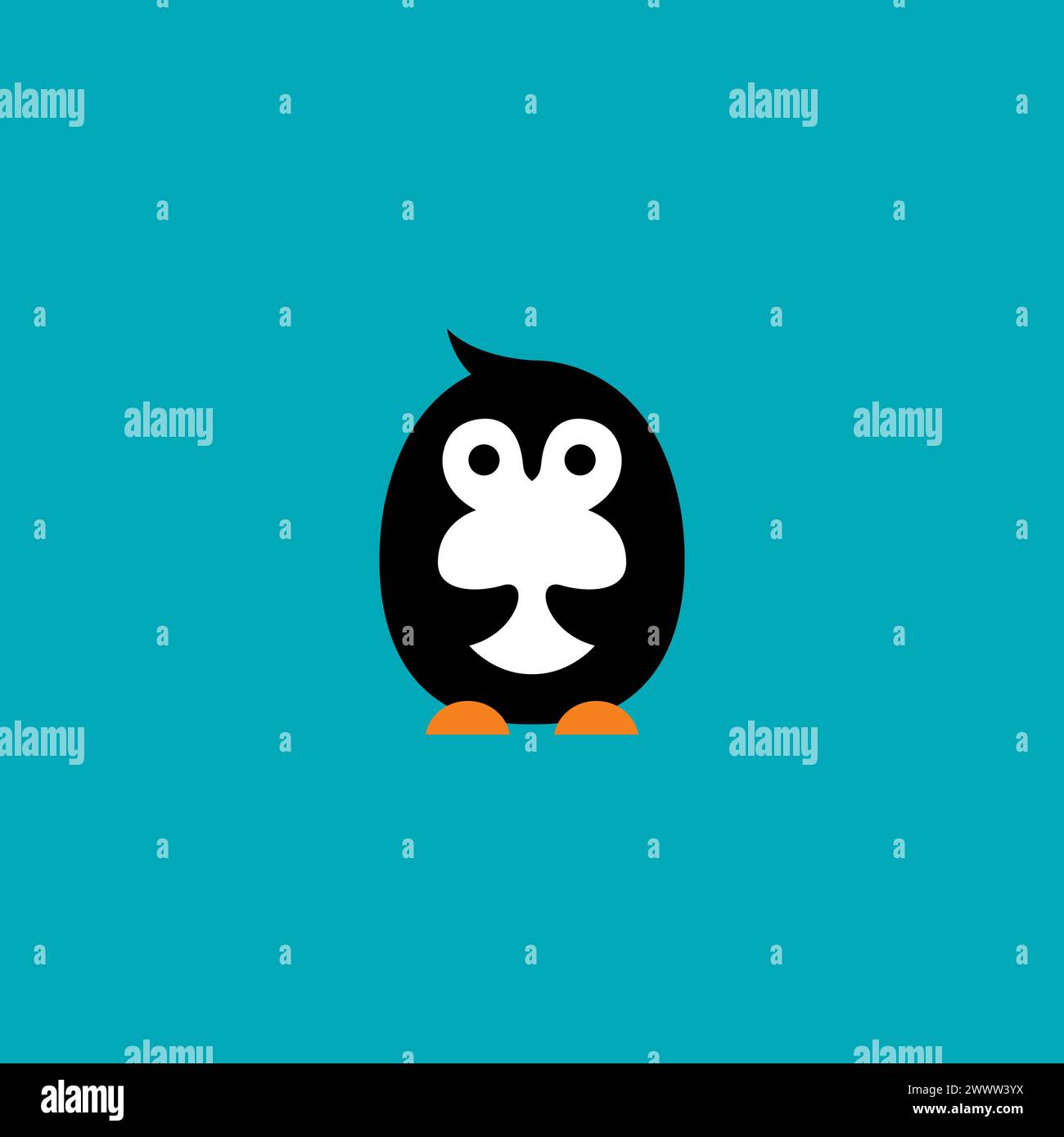 Joli logo personnage de pingouin. Icône pingouin Illustration de Vecteur