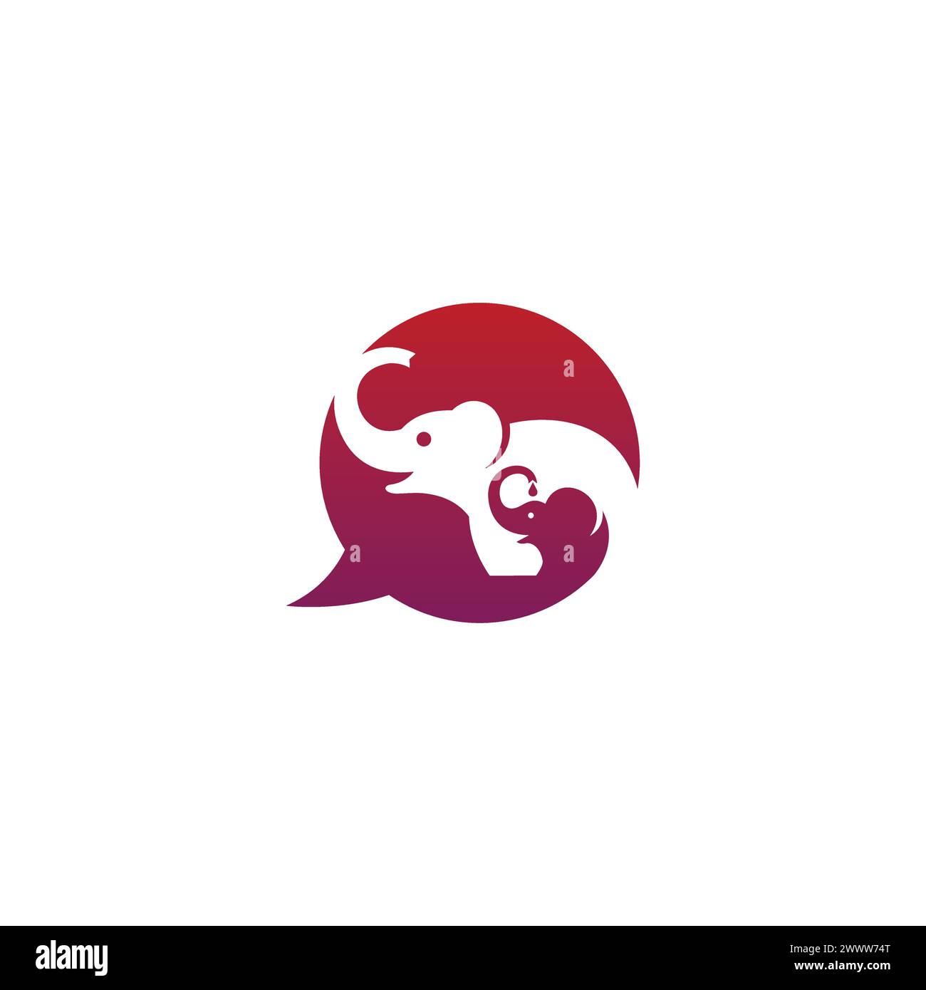 Logo deux éléphants. Icône éléphant Illustration de Vecteur