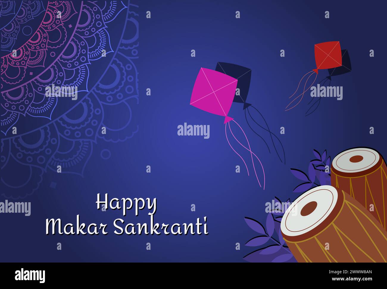 Illustration du heureux Makar Sankranti Holiday India Festival. Illustration de Vecteur