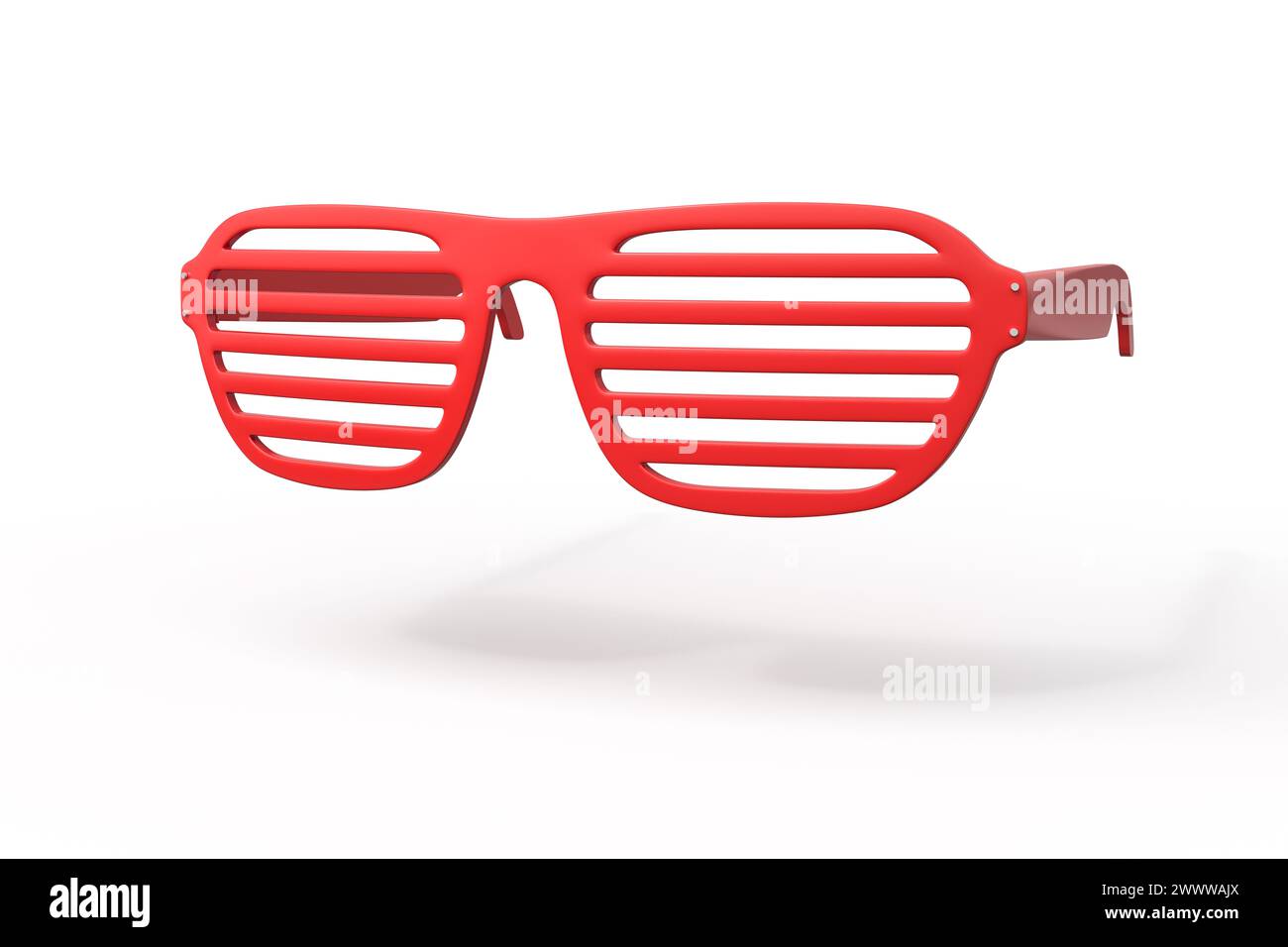 Vue rapprochée des ombres d'obturateur rouges sur blanc Banque D'Images