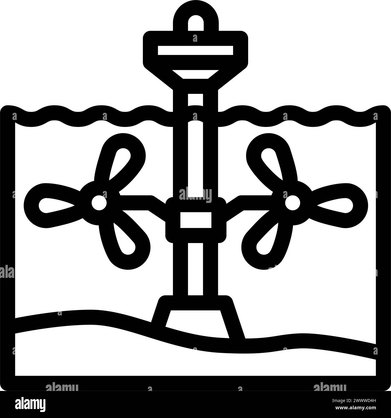 illustration vectorielle d'icône de ligne de marée des systèmes de barrages Illustration de Vecteur