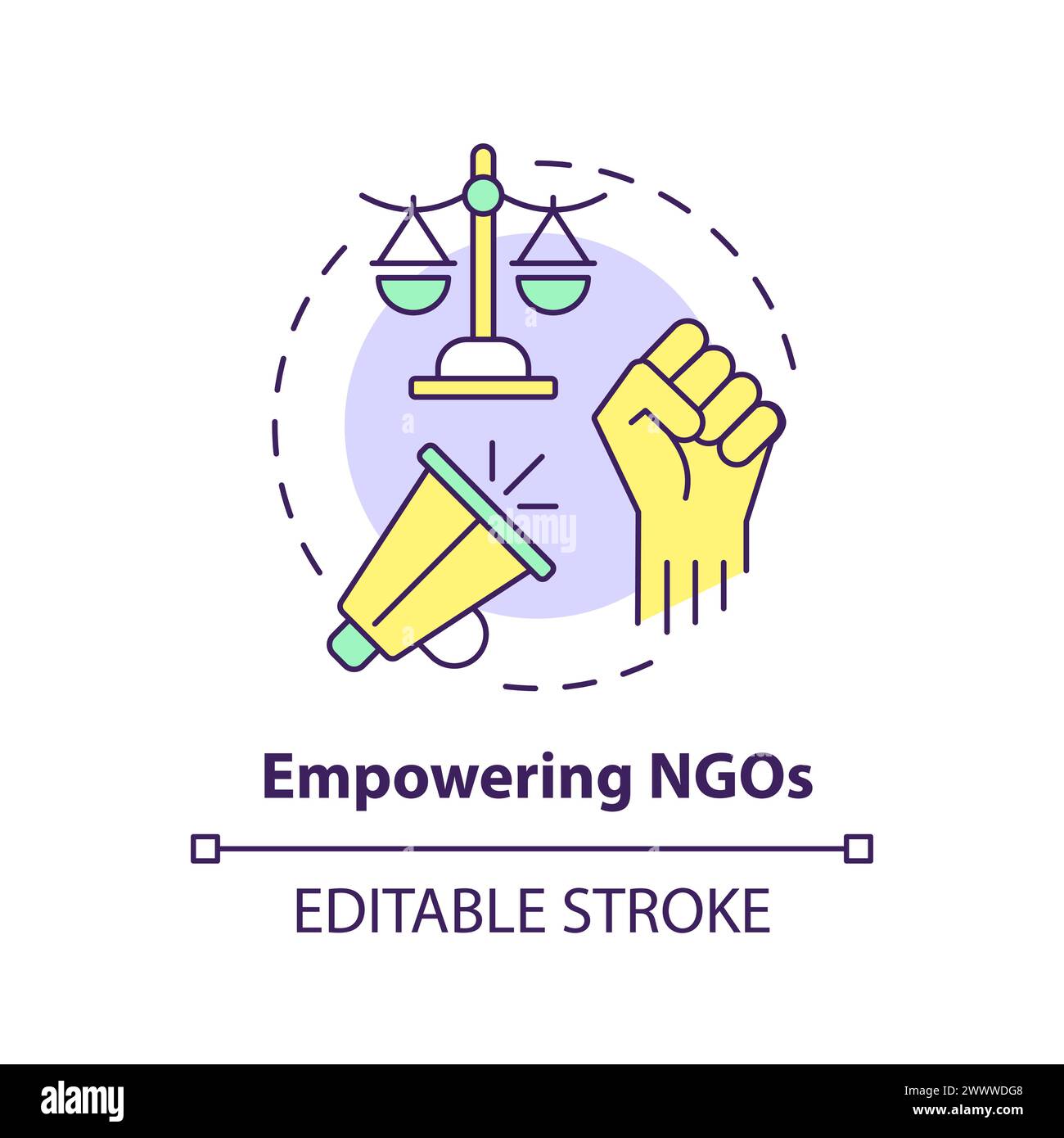 Icône de concept multicolore Empowering ONG Illustration de Vecteur