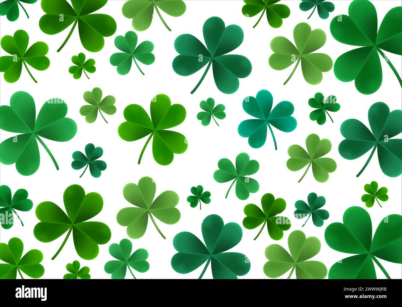 Modèle graphique Happy Saint Patrick avec illustration vectorielle de feuille de trèfle Illustration de Vecteur