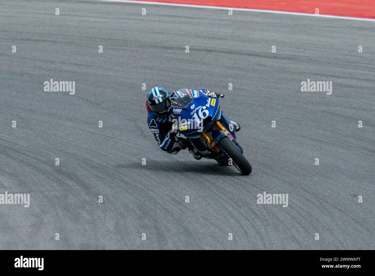 Portimao, Portugal. 23 mars 2024. PORTIMAO, PORTUGAL - 23 MARS : Joe Roberts des États-Unis, OnlyFans American Racing Team lors du Grand Premio Tissot de Portugal, catégorie Moto2, qualification à l'Autodromo Internacional do Algarve le 23 mars 2024 à Portimao, Portugal. (Photo de Henk Seppen/Orange Pictures) crédit : Orange pics BV/Alamy Live News Banque D'Images