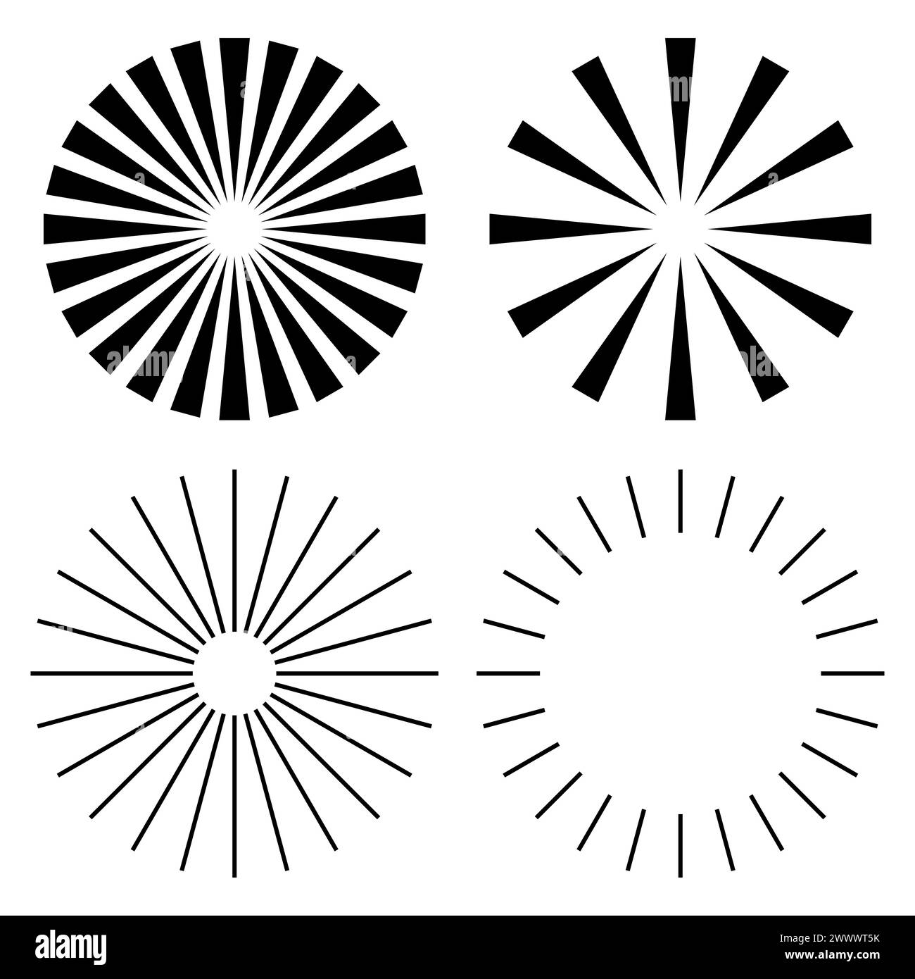 Illustration vectorielle de lignes de cercle radiales lignes de rayonnement circulaires. Illustration de Vecteur