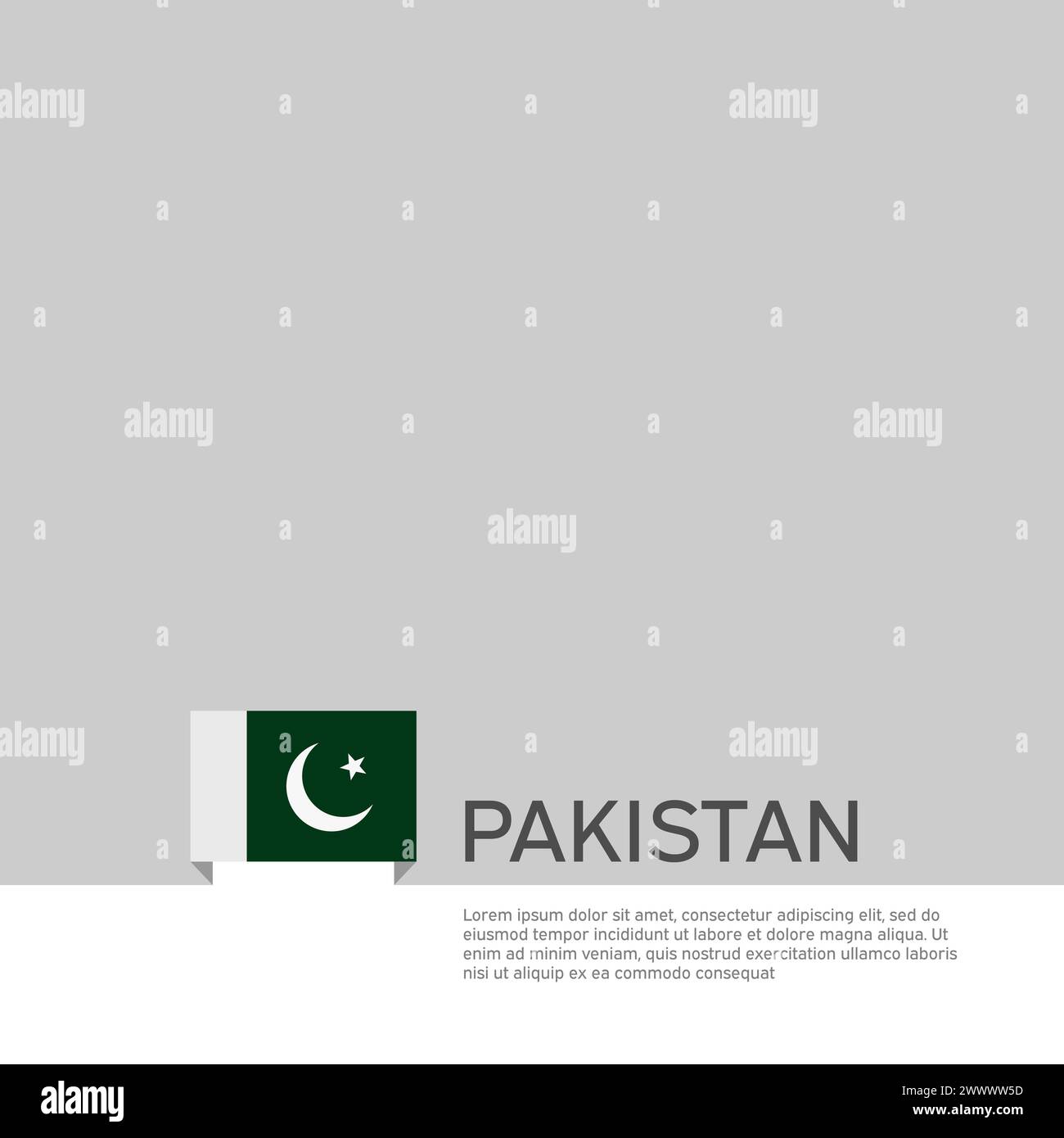 Arrière-plan du drapeau du Pakistan. Bannière patriotique pakistanaise d'état, couverture. Modèle de document avec drapeau du pakistan sur fond blanc. Affiche nationale Illustration de Vecteur