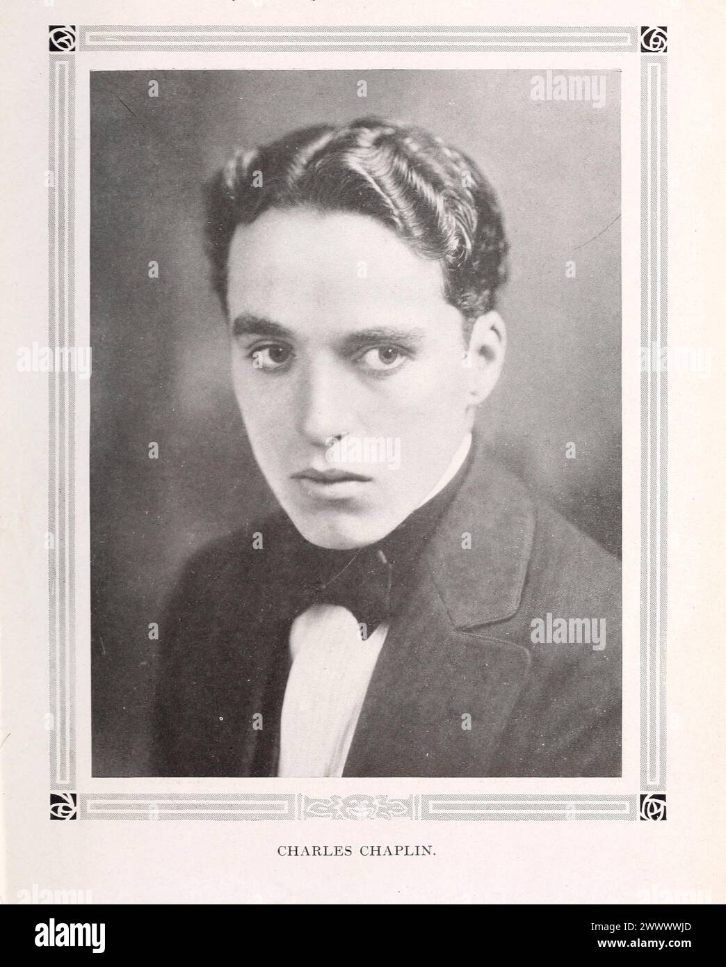 Portrait de Charles Chaplin 'Charlie'. Vintage Photoplay Magazine photographie portrait de l'acteur de cinéma, circa 1915 Banque D'Images