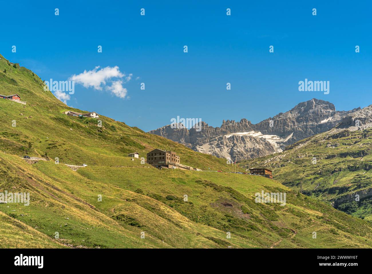 Paysage de montagne au col de Klausen, Unterschaechen, Canton d'Uri, Suisse Banque D'Images