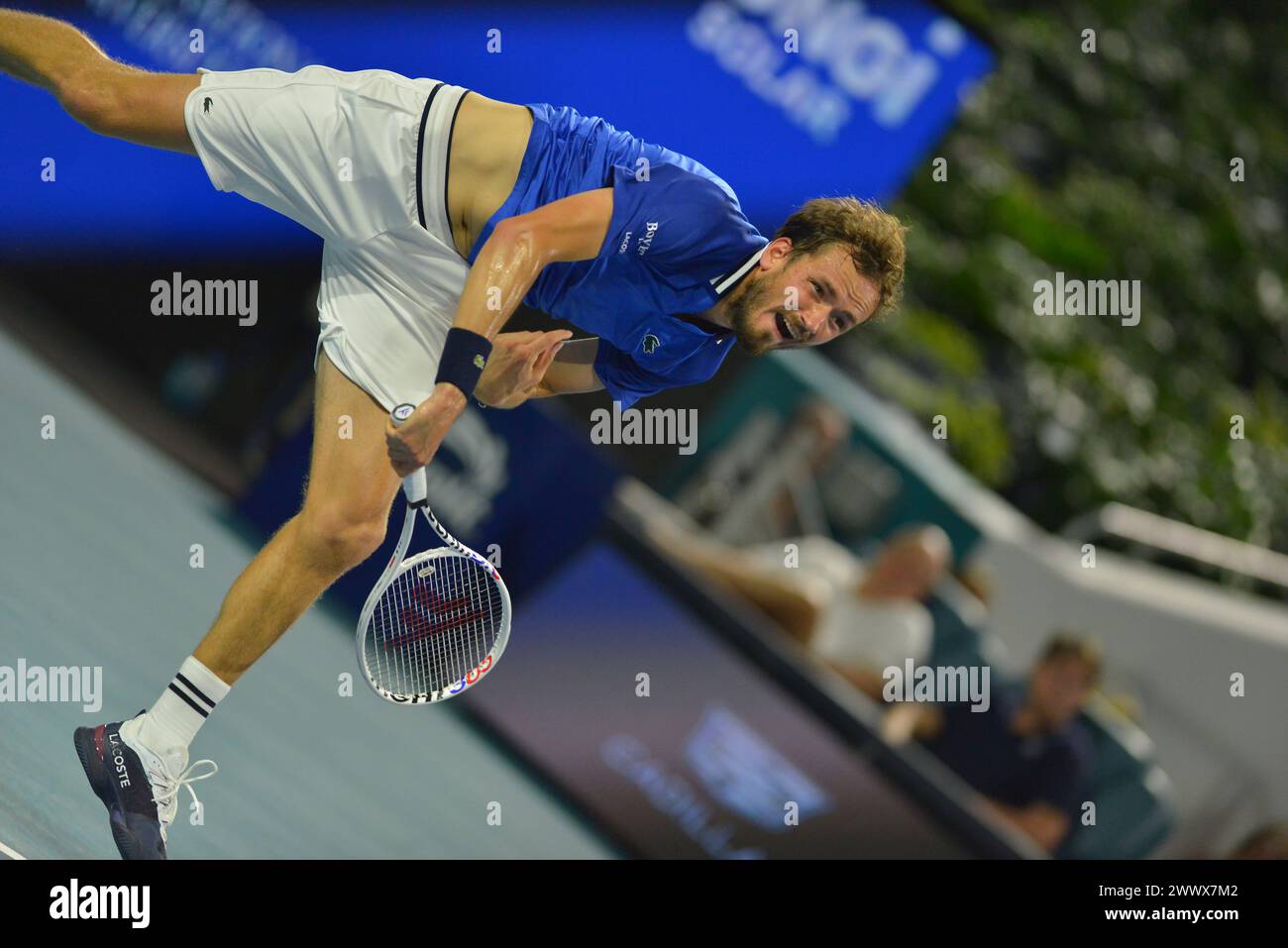 MIAMI GARDENS, FLORIDE - 24 MARS : Daniil Medvedev vs Cameron Norrie (Grande-Bretagne) lors de la journée portes ouvertes de Miami 2024 présentée par Itaú au Hard Rock Stadium le 24 mars 2024 à Miami Gardens, Floride. (Photo de JL/Sipa USA) Banque D'Images