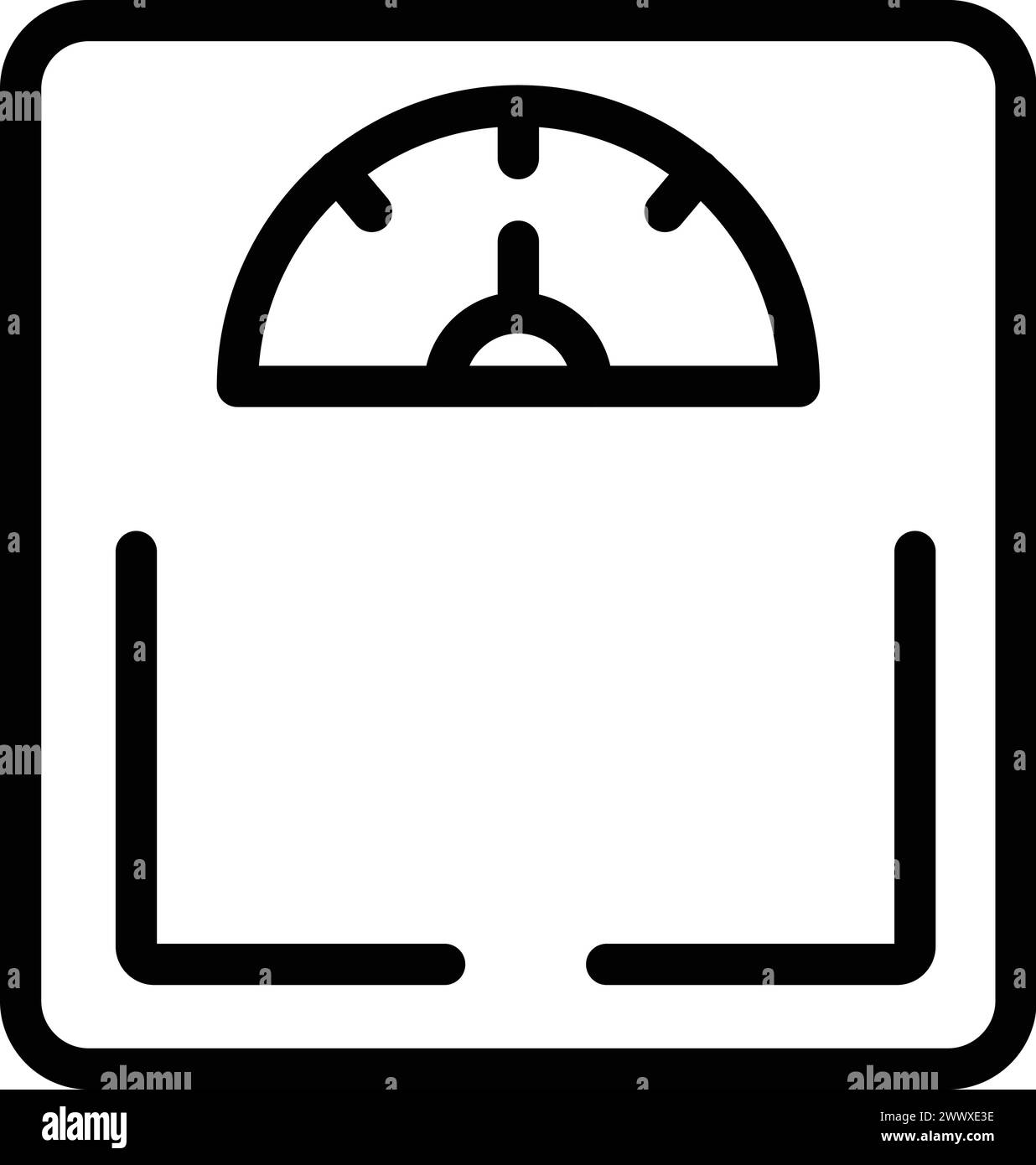 Vecteur de contour d'icône d'échelle de nourriture plate. Instrument culinaire. Appareil de mesure pour ustensiles de cuisine Illustration de Vecteur