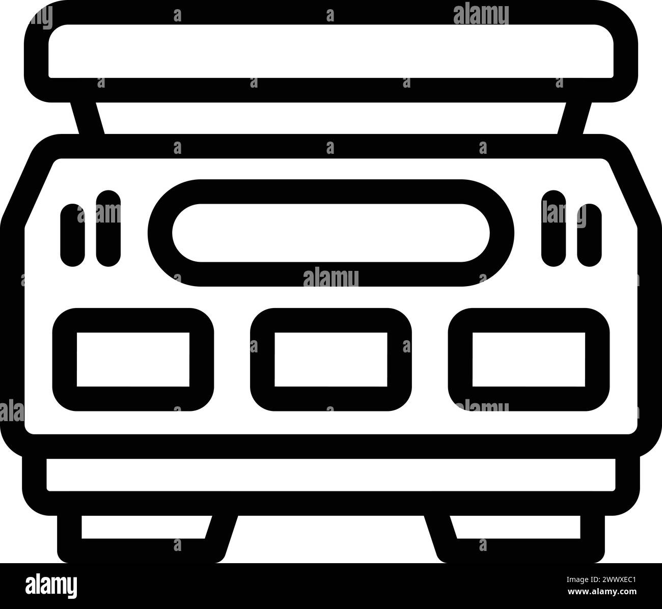 Vecteur de contour d'icône d'échelle de plate-forme. Outil numérique de pesage d'aliments. Appareil de mesure culinaire Illustration de Vecteur