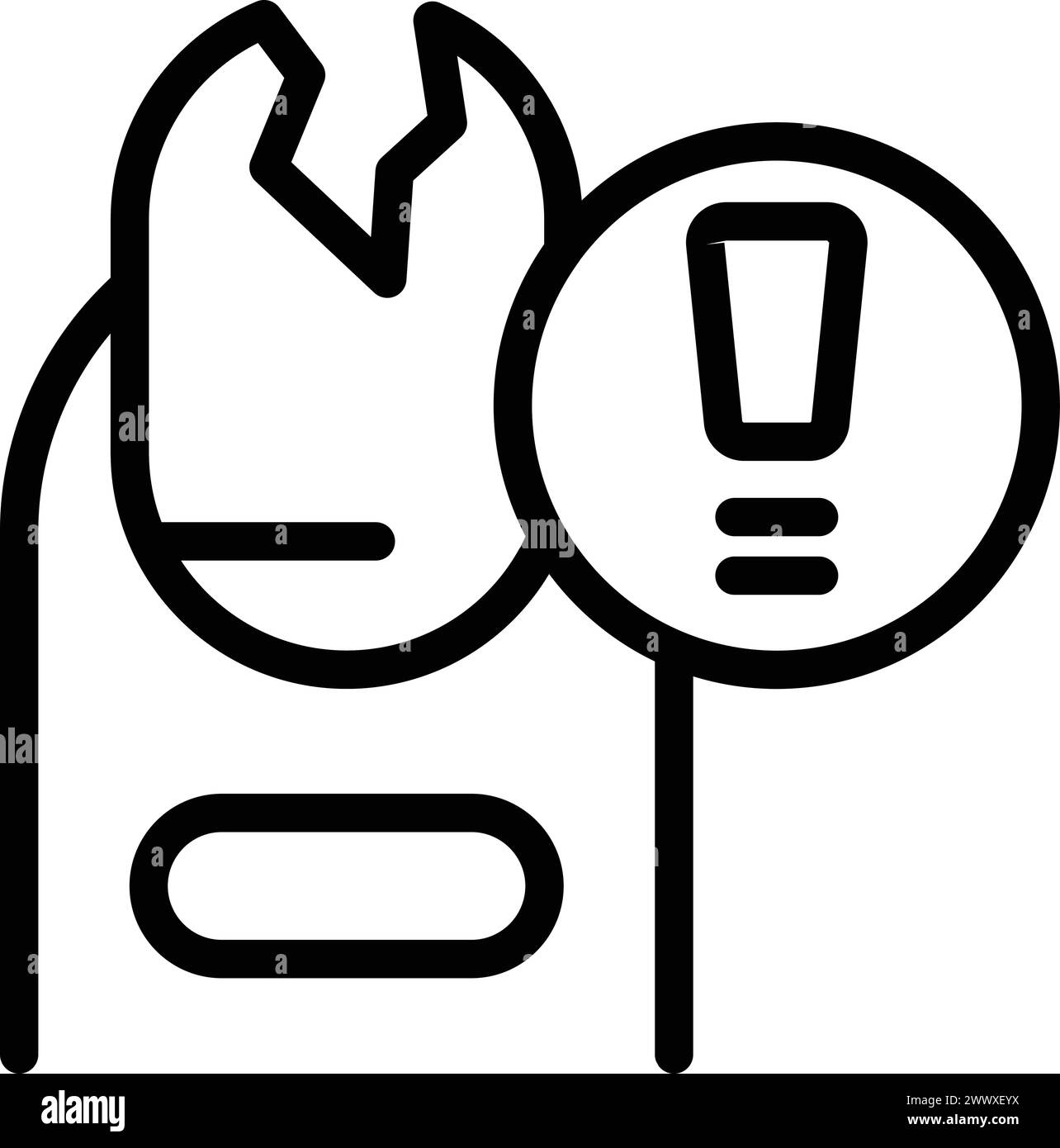 Vecteur de contour d'icône d'ongle fissuré. Construction d'ongles en gel. Service de correction de manucure Illustration de Vecteur